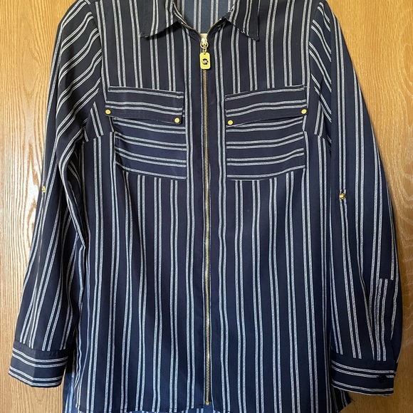 MICHAEL Michael Kors Size Small Zippered Long Sleeve Blouse - Picture 3 of 11